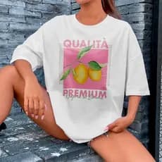 Camisetão Over Size Feminina Estampa Limões Sicilianos Faith
