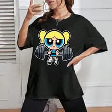 Camisetao As Meninas Superpoderosas GYM Fitness Algodão