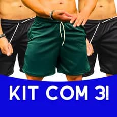 Kit 3 Shorts Tactel Bermuda Masculina Mauricinho, Calção Moda Fitness, Praia, Academia, Treino, Short Masculino Premium
