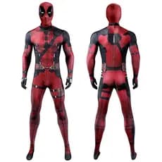 Fantasia do Deadpool: Tecido elástico altamente realista, uma réplica perfeita de todo o seu traje de batalha, confortáv