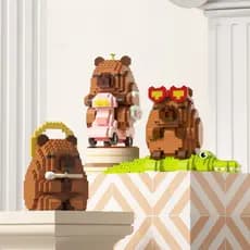 Blocos de montar de capivara, compatíveis com LEGO, modelos criativos de capivara, brinquedos de encaixe, alívio do estr