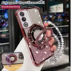 4G 2025 Capa de Telefone para Xiaomi Redmi 15 5G, Capa Protetora Luxuosa com Airbag Anti-Queda para Mulheres, Suporte de
