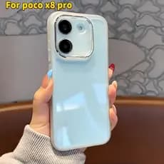 Capa de celular ultra-fina e transparente para Poco X8 Pro, com protetor de lente, capa macia de TPU, resistente a queda