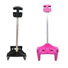 Suporte Carrinho Mochila 43cm Rodinha Silicone Escolar Preto e Rosa