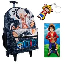 Mochila Escolar Rodinhas Anime One Piece Luffy
