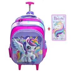 🦄🎒 Mochila Rodinha Unicórnio 3D Infantil + Brinde 🎁