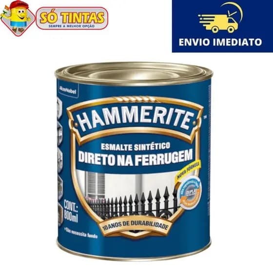 Tinta Esmalte Sintético Hammerite Direto na Ferrugem Brilhante 800ml - AkzoNobel - Várias Cores