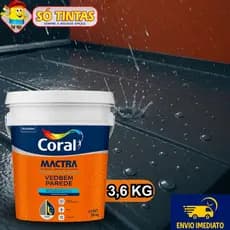 Tinta Borracha Liquida Impermeabilizante Emborrachada Coral Mactra 3,6Kg Veda Telha Parede Aderência