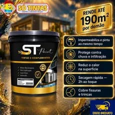Borracha Líquida Impermeabilizante Antimofo Fosco Para Paredes e Telhados 15kg ST