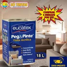 Tinta para Parede Pegue e Pinte Branco Gelo 18 Litros Acrílica Eucatex Anti Mofo Sem Cheiro Interna