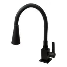 Torneira Cozinha Quadrada Gourmet Flexível Jato Ducha Preto