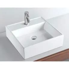 Cuba Louça Apoio Quadrada Porcelana Branca Banheiro Lavabo