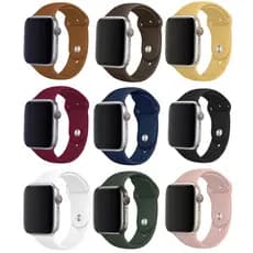 Pulseira Silicone Sport Lisa Para Apple Watch Series SE 1 2 3 4 5 6 7 8 9 10 11 38mm 40mm 41mm 42mm 44mm 45mm 46mm e IWO