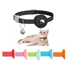 Coleira Para Pet Com Suporte Para Rastreador Airtag Nylon Tecido Noturna Reflexiva