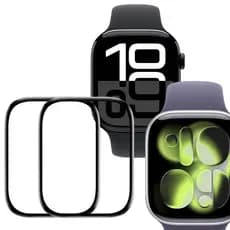 Kit 2 Pelicula Protetora Anti Risco Bordas Pretas Para Novo Apple Watch Series 10 11 46mm 42mm