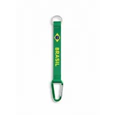 Chaveiro Cordão Brasil com Mosquetão Copa Torcedor Porta Chaves Crachá