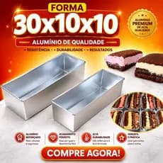 Forma de Pão 30x10x10 Formas Bolo Retangular Assadeira de Alumínio Fixa Formas Fatia Perfeita