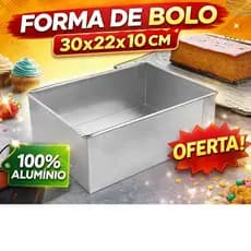 Forma de Bolo 30x22x10 Formas Conjunto Bolo Retangular Assadeira de Alumínio Formas
