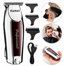 KEMEI  9163 Máquininha Barba E Cabelo Acabamento Sem Fio Recarregável