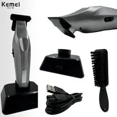 Máquina de Corte Kemei KM3023-702 C/base visor digital 5W Bivolt Sem fio aparador de barba e cabelo