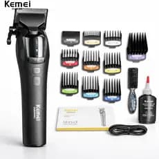 Máquina De Cortar Cabelo Profissional Kemei KM-1858 Para Homens-Corte De Sem Fio Com Lâmina DLC