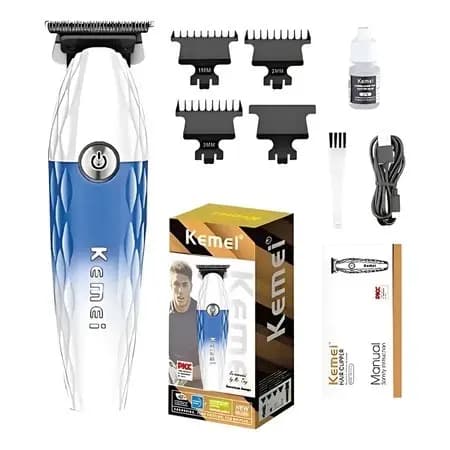 KM-1690A Máquina De Acabamento Cabelo Barba Profissional Recarregável Sem Fio 10W Zero Gaped 7700RPM