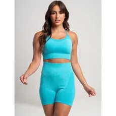Conjunto Fitness Poliamida Feminino Sem Transparência Short Top Envio Imediato