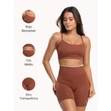 Conjunto Fitness Poliamida Feminino Element 2 Peças Short + Top Zero Transparência Academia