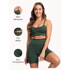 Conjunto Element Fitness Suplex  2 Peças Short + Top Zero Transparência Academia Feminino