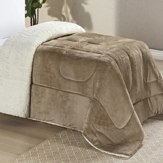 Coberdrom Edredom Everest SOLTEIRO Manta Sherpa Lã Carneiro Muito Quentinho 1 Peça MULTI CORES LISAS