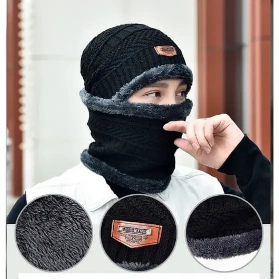 KIT TOUCA PELUDA MASCULINA E FEMININA UNISEX DE  FORRADA COM PELINHOS