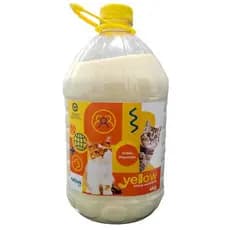 Areia Sanitária Yellow 4 kg vem dentro de um galão Mandioca pode jogar na privada