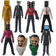 9 Peças/Set Skibidi Toalete Engraçado Ação Paródia Jogo Figura Lembrança Presente Sem Caixa AWEO