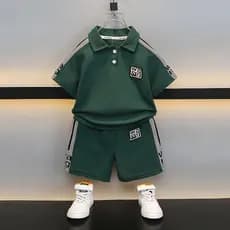Verão Menino Topo Shorts 2 Peças Fatos Roupas De Bebê Para Crianças K2Z4