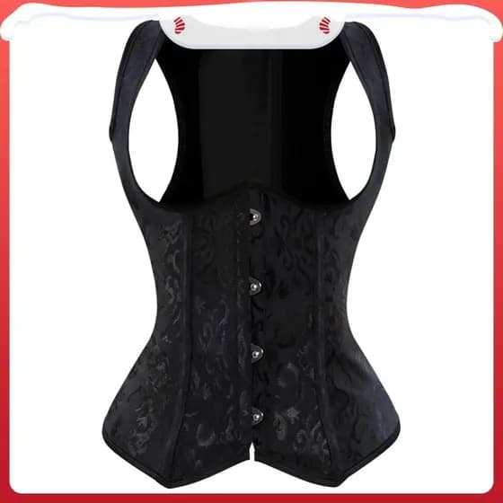 Underlying Espartilho Bustier Padrão Push Up Ombro Fio Colete Em Forma De Cintura Superior Cincher Preto Plus Size 7V2X