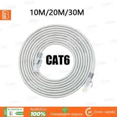Cabo de Rede LAN Ethernet RJ45 CAT6 10M 20M 30M (Interno/Externo)