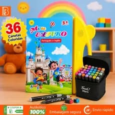 Livro Interativo com Som Infantil Bilíngue Português Inglês Multi Temas Toque Educativo Aprendizagem