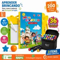 Livro Interativo com Som Bilíngue Português-Inglês Educacional