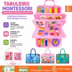 Tabuleiro Montessori para Crianças - Brinquedo Sensorial Educativo com Habilidades Motoras e Aprendizagem Precoce