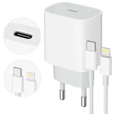 Fonte Carregador Turbo 20W com cabo Tipo C para Lightning iPhone