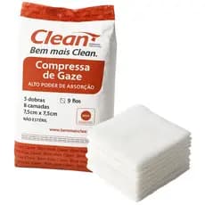 Gaze Hidrófila 9 Fios Clean 180g Não Estéril para Curativos Limpeza Uso Geral