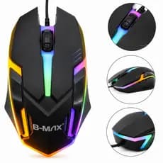 Mouse Gamer LED Com Fio USB 3 Botões Original B-MAX 1000 DPI