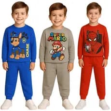 Kit 6 Peças de Moletom Infantil Sendo 3 Calças Infantil + 3 Blusas Infantil - 3 Conjunto Moletom Infantil