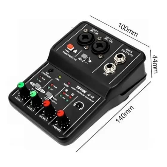 Mesa Mixer Placa de Som LE-702 Lelong Interface de Áudio USB 5V