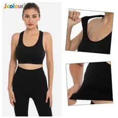 Jcolour Conjunto Top Sutiã Legging Levanta Bumbum Sem Costura Cintura Alta Feminino Academia