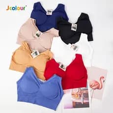 Jcolour Kit 2 Top Academia Fitness Nadador Com Bojo Removivel Suplex Treino Cores sortidas