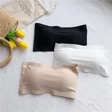 Jcolour Kit 2 Sutiã Top Faixa Tomara Que Caia Bustiê Bojo Sem Alça Sem Costura Cores Sortidas