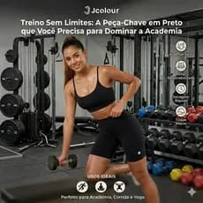 Jcolour Conjunto Academia Top e Short Feminino Fitness Corrida Suplex Zero Transparência