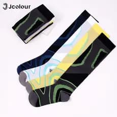 Jcolour Kit 3 Pares Meias De Compressão Homens Mulheres Correndo Ciclismo Esportivas Joelho Alta