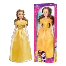 Boneca Bela Original Infantil Disney Articulada 55cm Vestido Brilhoso Feita Em Vinil Filme Disney